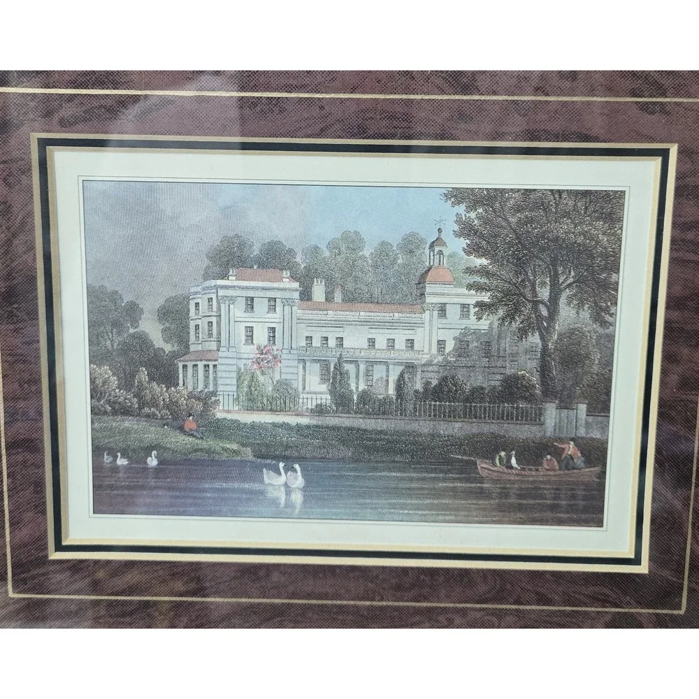 William Tombleson Antique Engraving Print Custom Framed Marquis of Ailsa Thames